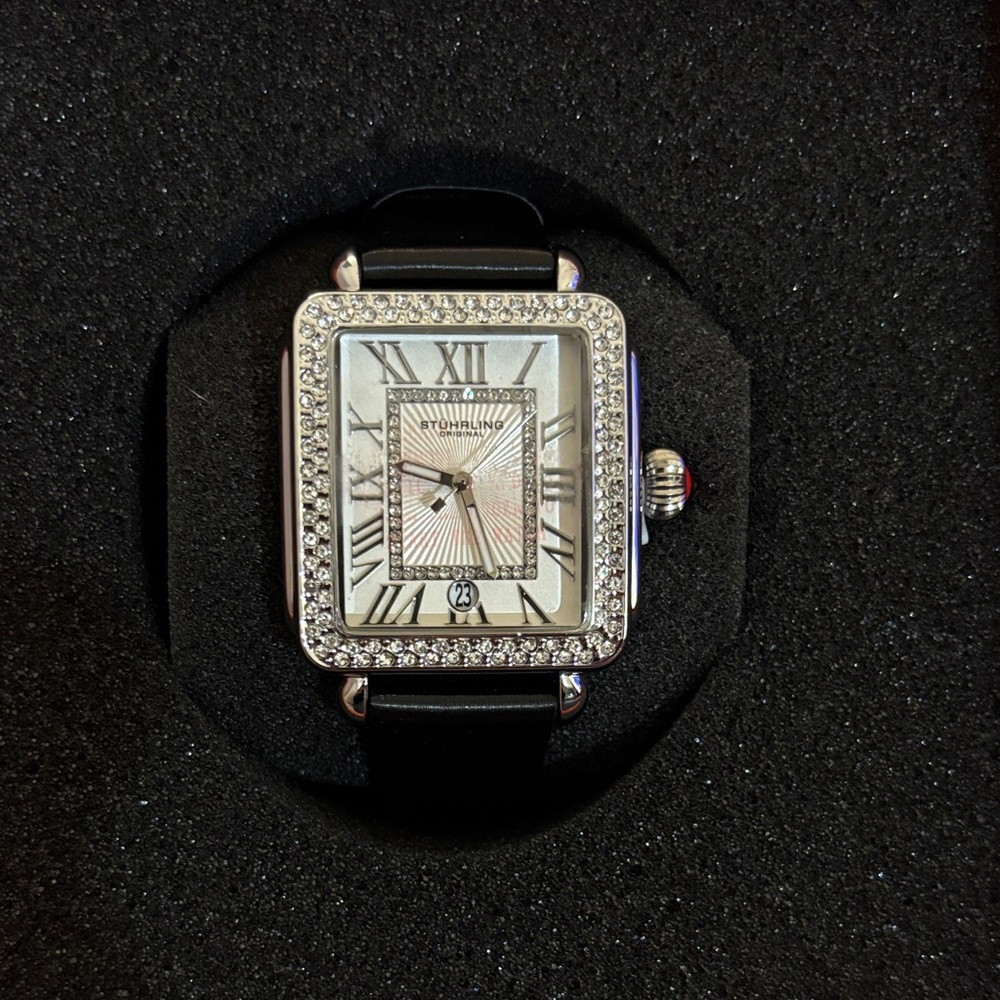 Stuhrling Original Silver and Black Women's Watch